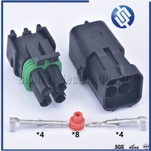 1 set 4 pin Delphi Enhanced Seal 2.5 Series Female Male Connector Plug Housing Electrical Wire Harness Socket 12015798 12015024