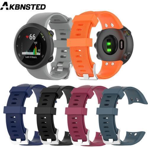 AKBNSTED Color Silicone Sports Watch Band For Garmin Forerunner 45/Forerunner 45S Smart Watch Smart Replacement Accessories