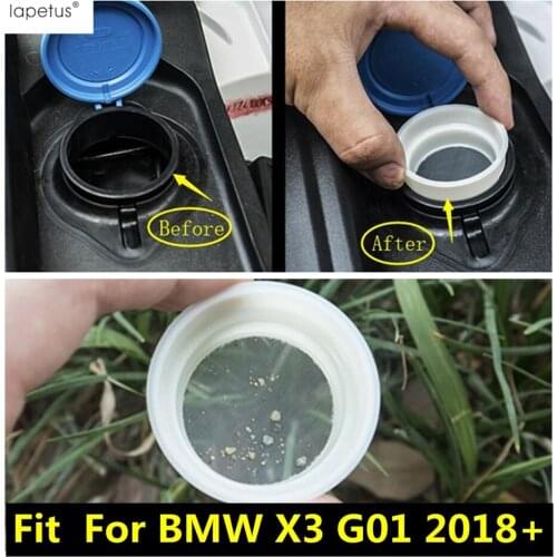 Lapetus Accessories Fit For BMW X3 G01 2018 - 2021 Cleaning Water Wiper Tank Filter Net Molding Cover Kit Trim 1 Piece / Plastic