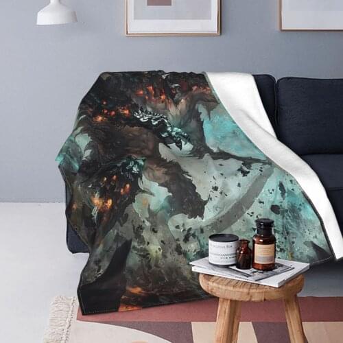 ArtStation Dragon Blanket Velvet Decoration Legend Myth Multifunction Warm Throw Blankets for Bedding Outdoor Bedspread