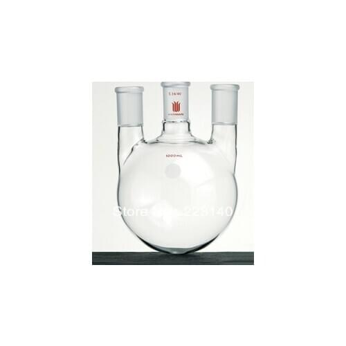 Flask, Three neck, Vertical, Capacity:250ml, Center joint:24/40, Side Joint:19/22