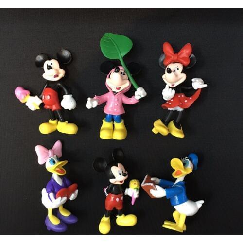 Disney Toys 6pcs/Set Mickey Mouse Clubhouse Anime Figure Set Minnie Mouse Plastic Toys Pvc Mini Action Figures Set Kids Toys