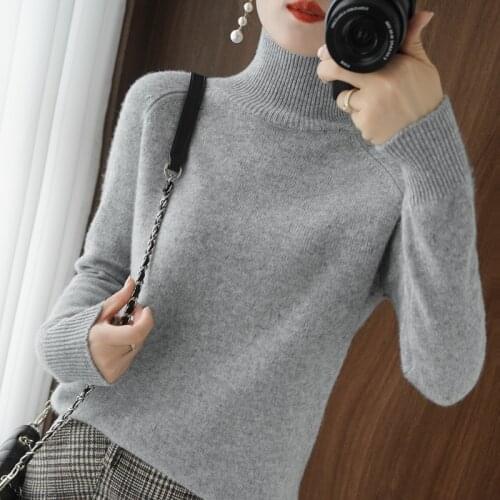Cashmere Sweater Women Winter Cashmere Jumpers Turtleneck Knit Sweater Female Slim Long Sleeve Thick PulloverS Sweat Femme