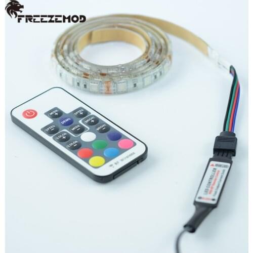 FREEZEMOD chassis water cooler LED strips Remote control RGB sync ASUS motherboard AURA control. YKDT-RGB