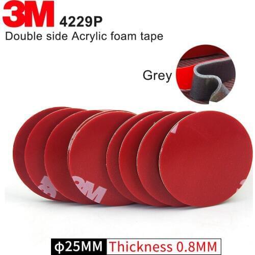 25mm circle die cut 3M 4229P Acrylic Foam Tape,Double Sided Adhesive for Car,thickness 0.8mm,20Pcs/Lot