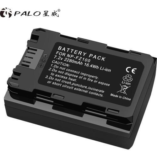 PALO 2280mAh NP FZ100 NP-FZ100 NPFZ100 16.4Wh Li-ion Digital Camera Battery For Sony a9 BC-QZ1 a7R III a7 III ILCE-9 Batteries