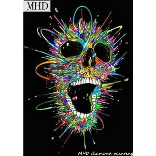 MHD Hot Selling Skull Icon Square Round Full Drill 5D DIY Diamond Painting Multi Style Kit 3D Crystal Mosaic Home Decorating