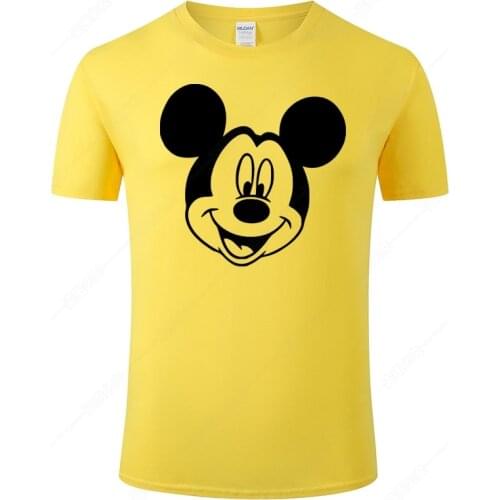 2021 New Mickey Mouse T Shirt Men Harajuku Shirt Summer Cotton T-Shirt Fashion Male Tops Cool Tees Homme Unisex Clothes J128