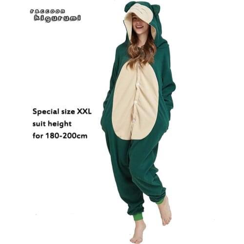 Extra Large 180-200cm New Unisex Animal Fleece Adult Onesie Boy Girl Christmas Cosplay Winter Pajama Raccoon Kigurumi Snorlax
