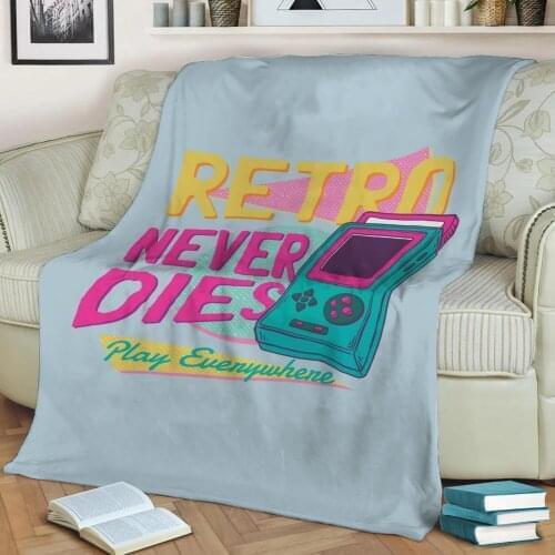Retro Never Dies Throw Blanket Print on Sherpa Blankets Soft for Sofa Customized DIY Plush Thin Quilt