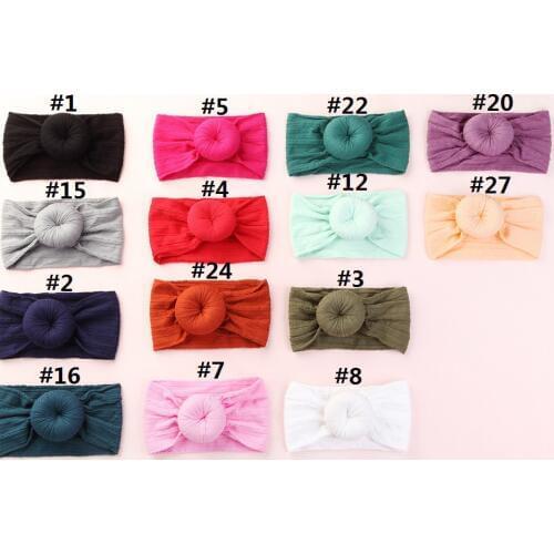 Bulk 100PC/lot Ribbed Nylon Turban Headband Cute Newborn Donuts Headband,Cable knit headwraps,Babe Girls Ribbed Headbands