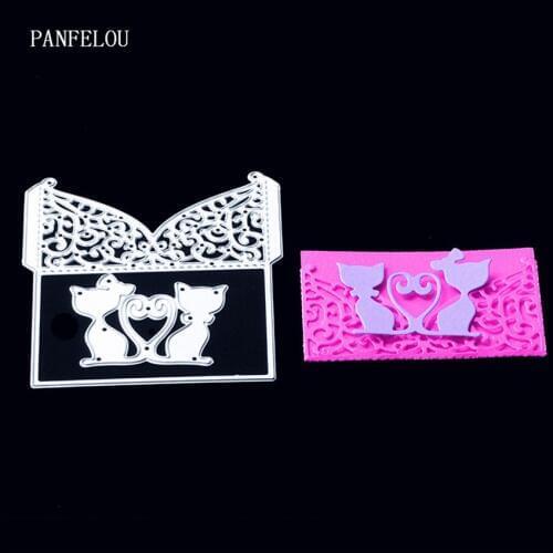 PANFELOU Easter The cat card Scrapbooking DIY album cards paper die metal craft stencils punch cuts dies cutting