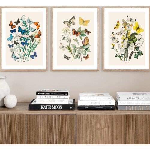 Leaves Flower Butterfly Nordic Posters And Prints Lepidopterist Insect Art Canvas Painting Wall Pictures For Living Room Decor