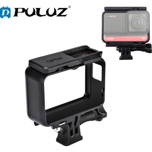 PULUZ ABS Plastic Frame Mount Protective Case &Base Buckle&Long Screw for Insta 360 One R 4K/Dual-lens Panoramic Camera 1.0 inch