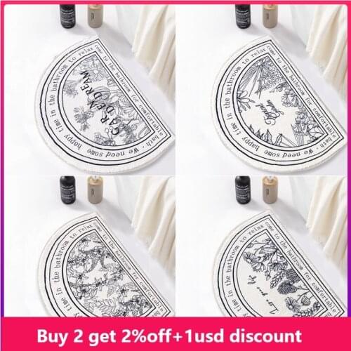 Nordic Bathroom Welcome Doormat Absorbent Flower Carpets Entrance Mats Kitchen Balcony Porch Area Rug Living Room Bathroom Tapis