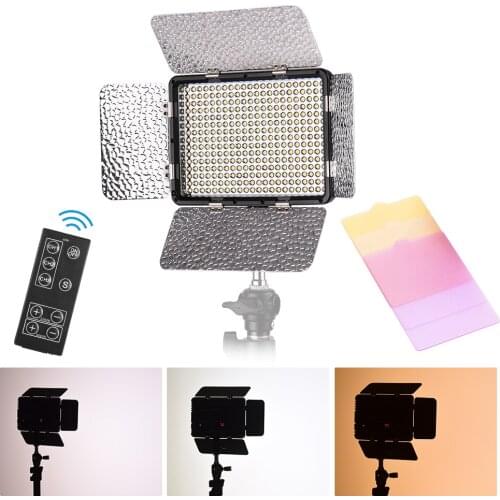 LED Video Light Photography Lamp Panel Brightness Adjustable 5500K with 3pcs Color for Canon Nikon Sony DSLR Camera DV Camcorder
