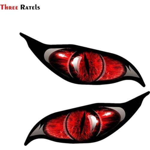 Three Ratels FC115 Zombie Series Yellow Red Light Blue Evil Eye Decal Sticker 2pcs/Pair Eyes Vinyl Car Motorbike Helmet Sticker