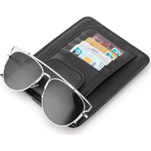 High Quality PU Leather Car Auto Visor Holder Vehicle Sun Visor For Non-Destructive Installation Of Automotive Eyeglass Clips