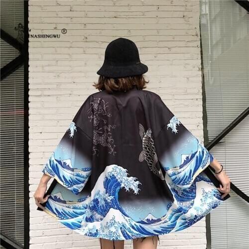 Japanese Kimono Clothes Summer Beach Traditional Shirts Woman Harajuku Top Cardigan Loose Casual Asian Costume Yukata Coat Japan