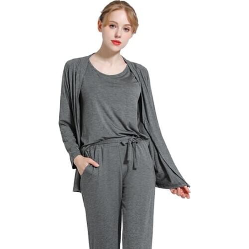 Ladies Pyjamas Women 2020 New Summer 3pcs Pijamas Set Female Modal Sleepwear Pajamas for women Pijama Feminino Pyjama