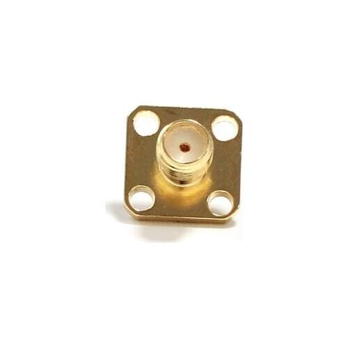 1PC SMA Female Jack RF Coax Connector 4-hole flange solder post Straight Goldplated NEW wholesale