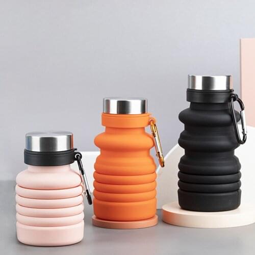 Portable Foldable Water Cup 500ML Silicone Coffee Cup Juice Milk Container Bottle Kitchen Water Cup Sports Nutrition Bottle 1PC