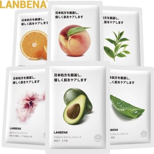LANBENA10pcs Facial Mask Natural Plant Extract Face Mask Moisturizing Water Locking Oil Control Advanced Formula Skin Care