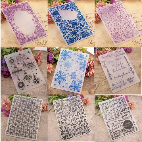 19 Design Plastic Embossing Folder For Scrapbooking DIY Photo Album Card 5"x7"