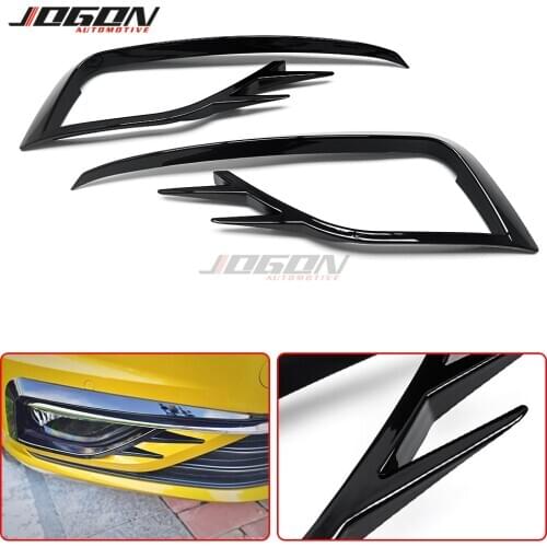 2pcs Black Front Side Bumper Fender Fog Light Grille Cover Trim For VW Volkswagen Golf 7.5 MK7.5 2019 2020