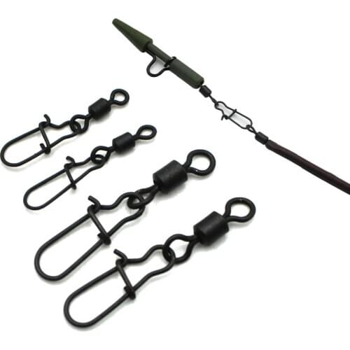 20Pcs Carp Fishing Rolling Swivel Hook Snap Connector Pin for Carp Rig Bearing Rolling Swivel Hook Snap Clip Fishing Accessories