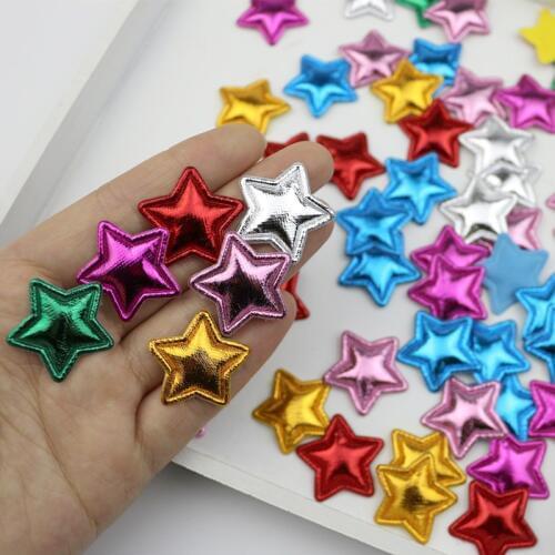 200Pcs Bright color Stars Patches Appliques DIY Craft Supplies Headwear Accessories Artesanato Materials Punk Clothes Ornaments