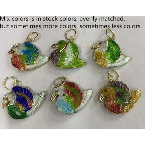 5pcs Cloisonne Enamel Mix Color Duck Rabbit Fish Charm Elephant Crocodile Pendant Earrings Necklace Bracelet DIY Jewelry Making