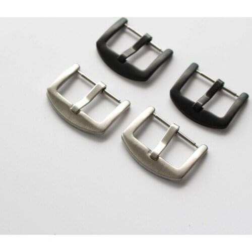 50pcs per lot 304 Brush Stainless Steel Thumbnail Watch Buckle Watch Clasp Black Sivler 18mm-24mm