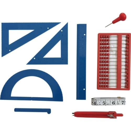 8-Piece Tactile Metric Geometry Accessible Set in Braille - Perfect for Students