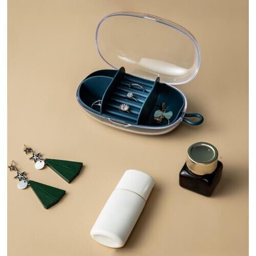 80% HOT SALES!!!Portable Jewelry Box Earrings Rings Necklace Grid Storage Case Display Holder