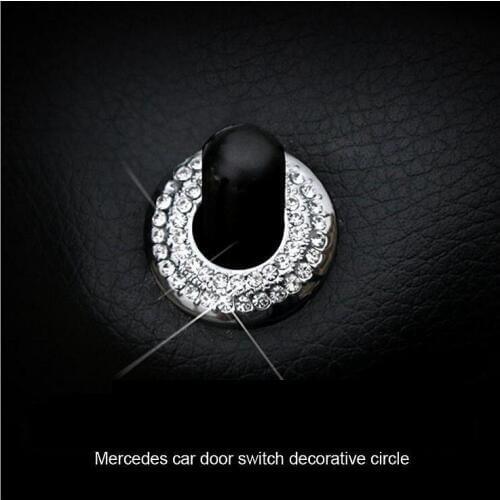Car door bolt cover trim Rhinestone sequin decal sticker for Me/rcedes/Be/nz C/class C180L C200L GLC200 Button lid decoration