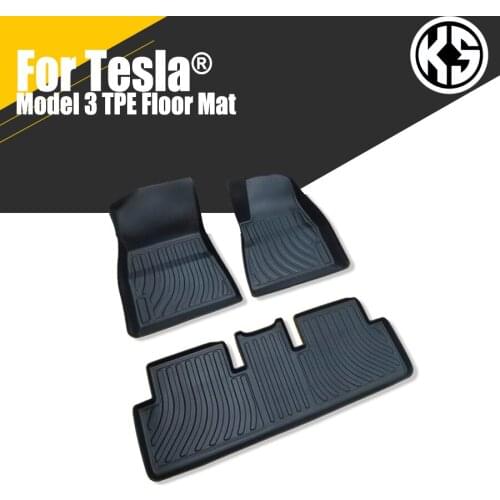Car Floor Mats for Tesla Model 3 TPE Rubber Waterproof Non-Slip Fully Surrounded Refit Car Accessories Left Right Hand Drive