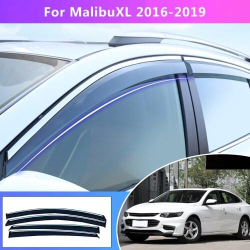 Car Sunny visor For Chevrolet MALIBU XL 2016 2017 2018 4PC Smoke car window visor sun Rain Guard Wind Deflectors Accessories