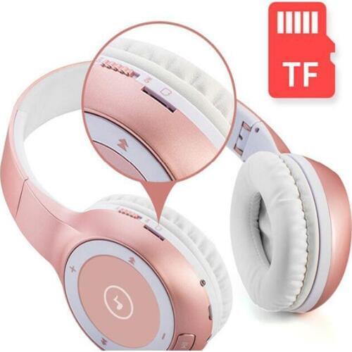 Wireless Bluetooth Headphone Rose Gold Stereo Bass Headset with Microphone TF Noise Canceling Wireless Headphones 8 Colors