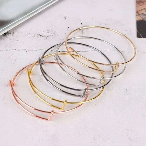 10pcs/set Expandable Wire Bracelets Bangles For Women Kids 65mm DIY Jewelry Making Chic