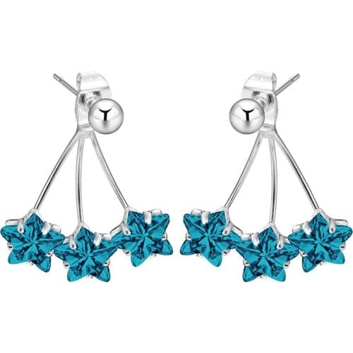 CZ Crystal White / Rose gold-color Dipper 2PC Stud Earrings sets Jewelry for Women Boucle D'oreille wholesale Star