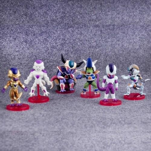 6pcs/set Dragon Ball 3 generation Q version gold white Frieza Action Figure model PVC toys around animation gifts