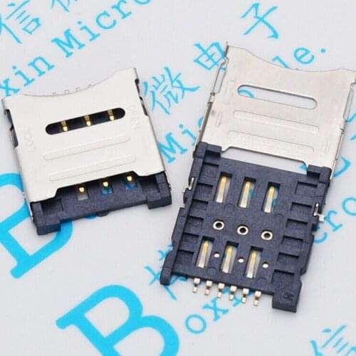 Flip Small card Micro SIM card holder 6P 6PIN SIM card slot Lot Sim Card Reader Slot Tray Module Holder Connector