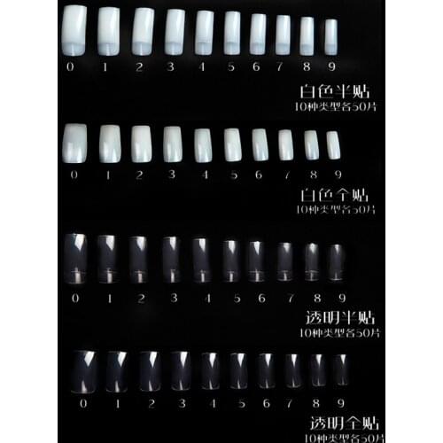 500pcs/pack White/Clear Color Full/Half Cover False Nail Tip French Nail Art Design Acrylic Polish UV Gel Nail Art Tools