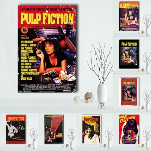 Pulp Fiction Classic Movie Quentin Tarantino Vintage Art Painting Funny Canvas Painting Cuadros Poster Pictures for Home Decor