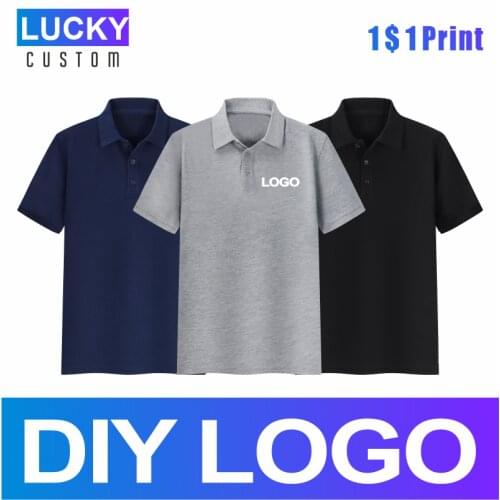 Summer High-quality Short-sleeved Mens Polo Fir Custom Printed Embroidery Company Logo 17 Kinds Of Pure Color Youth Fashion Shi