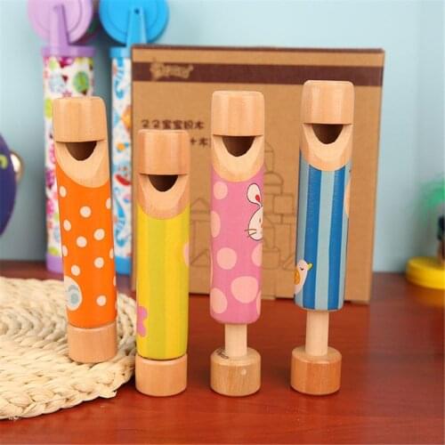 Cartoon Wood Slide Whistle Toy Kids Toy Musical Instrument Baby Toddler Boys Girls