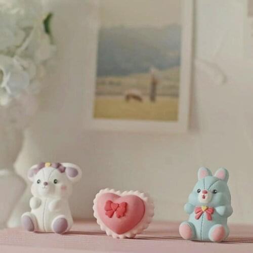 Cartoon Steam Rabbit Puppy Silicone Mold Aromatherapy Plaster Mold DIY Candle Mold Handmade Material