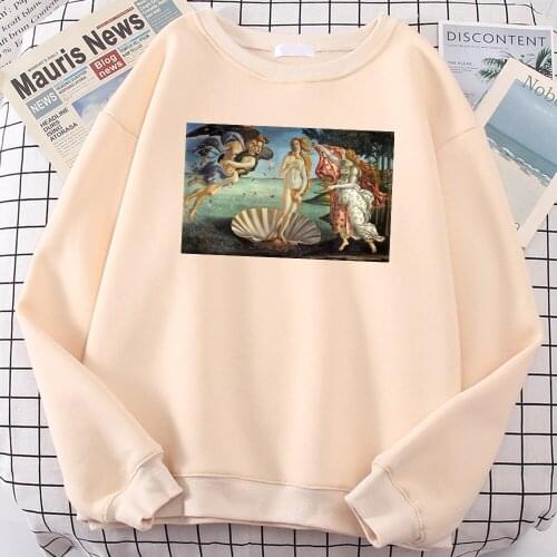 The Birth Of Venus By Sandro Botticelli Vintage Oil Painting Hoodie Men Casual Tracksuits Fashion Streetwear Oversize Sweatshirt