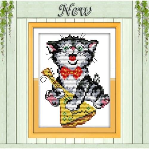 The kitten solo cats lovely animal painting pattern printed on fabric DMC 11CT 14CT Cross Stitch kits needlework Sets embroidery